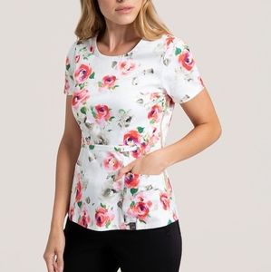 (XS) JAANUU PEPLUM SCRUB TOP